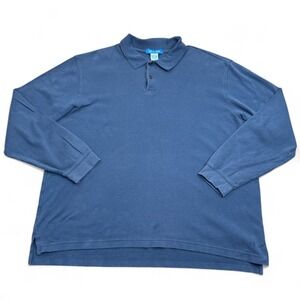 Savile Row Long Sleeve‎ Polo Shirt Mens Size Large Blue Casual